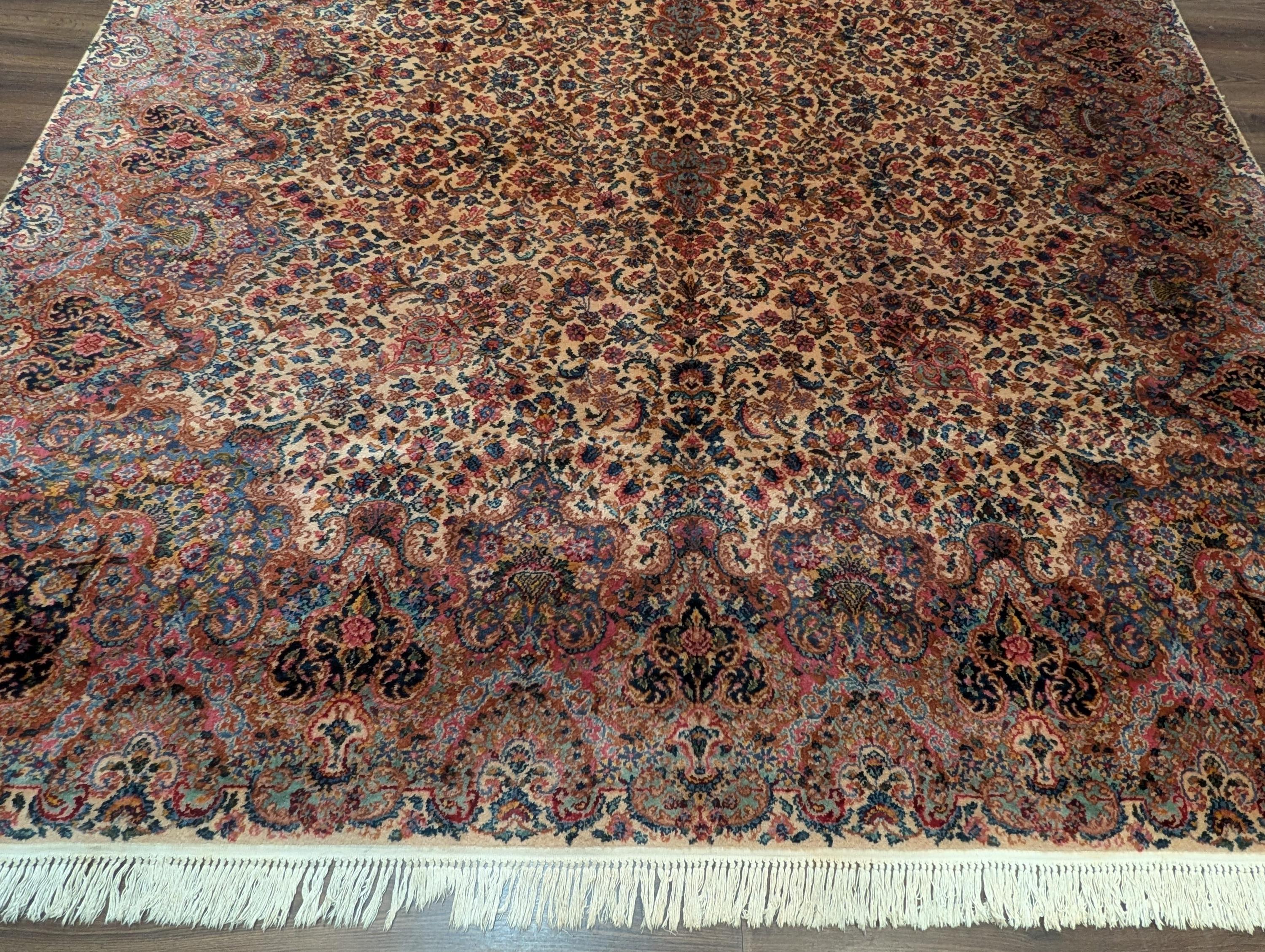 ラグ・カーペット persian kirman rug Antique Karastan Kirman Rug 10x12, Ivory Floral Kirman #759, Wool