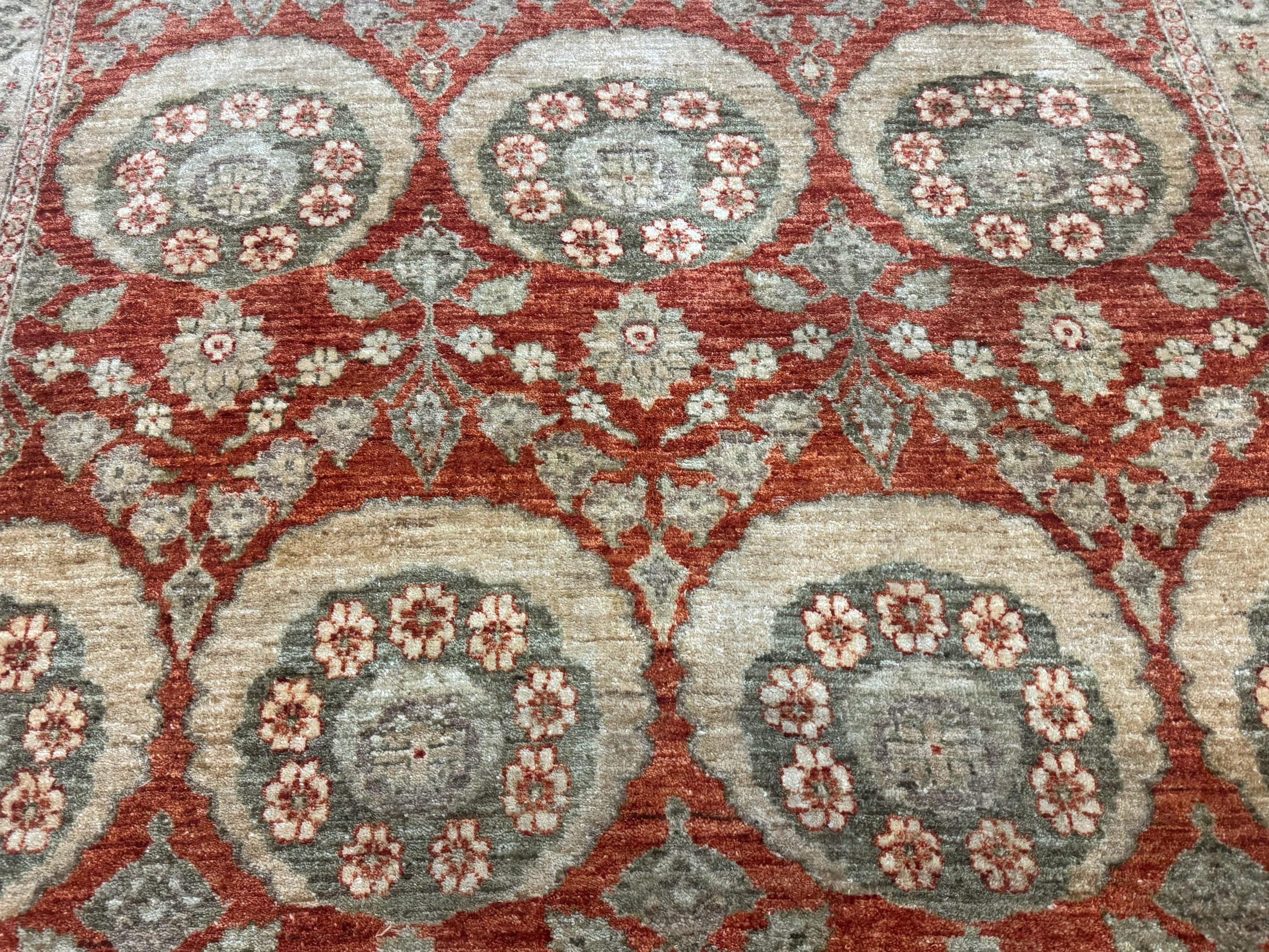 パキスタン ペシャワール ワイドランナーラグ 6 x 15フィート ライト