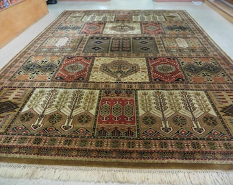 Couristan Rug 10x14, Large Belgium Power Loomed Wool Carpet 10 x 14 ft, Brown Tan Cream Oriental Rug, Living Room Rug, Large Area Rug