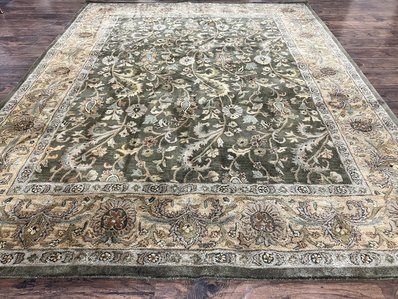 Pottery Barn Rug 8x10, Wool Hand Tufted Vintage Indian Carpet, Room