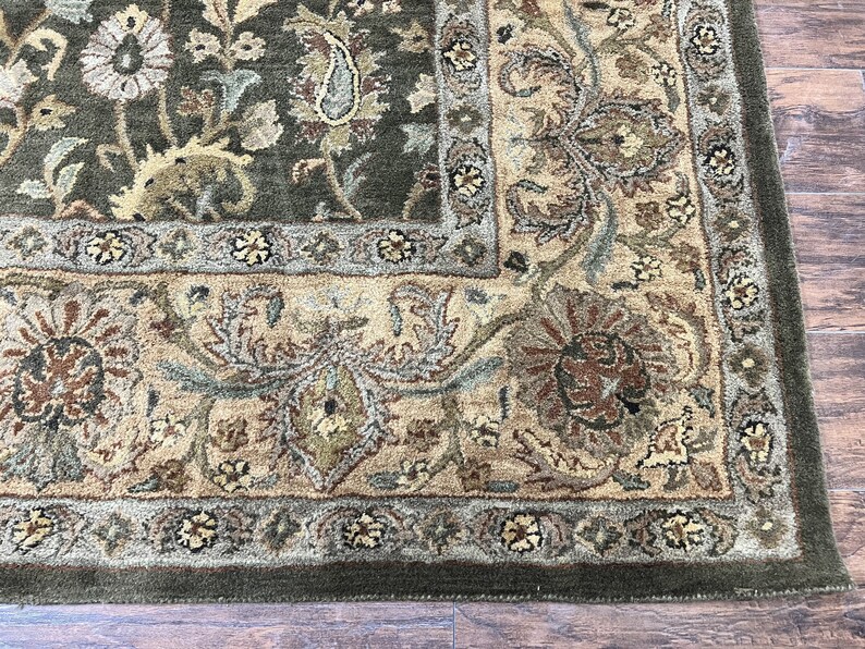 Pottery Barn Rug 8x10, Wool Hand Tufted Vintage Indian Carpet, Room