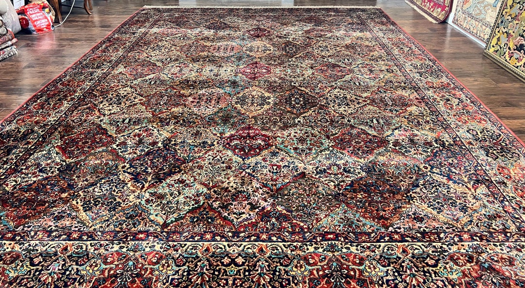 Karastan Multicolor Panel Kirman Rug 717, Wool Karastan Rug 12 X 16