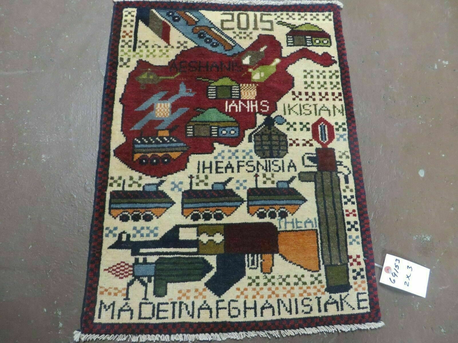 Afghan War Rug Tribal War Rug Collectible Guns Tanks - Etsy 通販超高品質 Mid Rug Wool Afghanistan 1980's ラグ