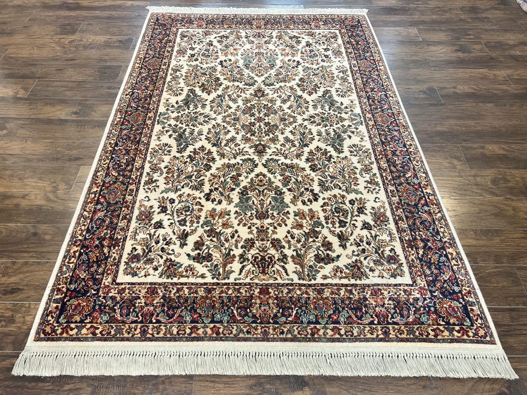 Karastan Rug 5.9 X 9, Karastan Ivory Sarouk #760, Wool Karastan Area ...