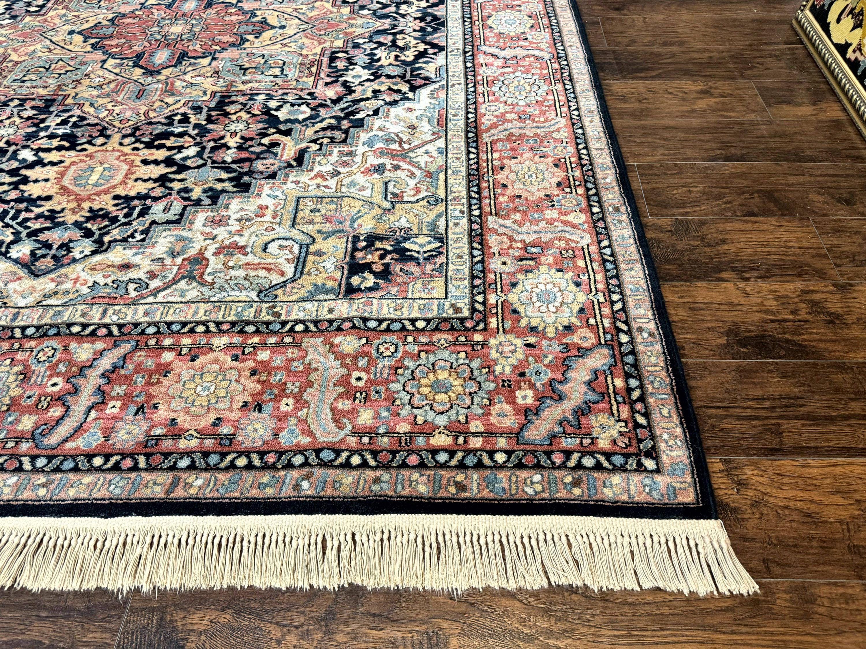 ✴︎1970年代 ヴィンテージ・トルコラグ✴︎terracotta/navy Karastan Navy Heriz #700/701 Rug, 8.8 X 10.6 Karastan Carpet