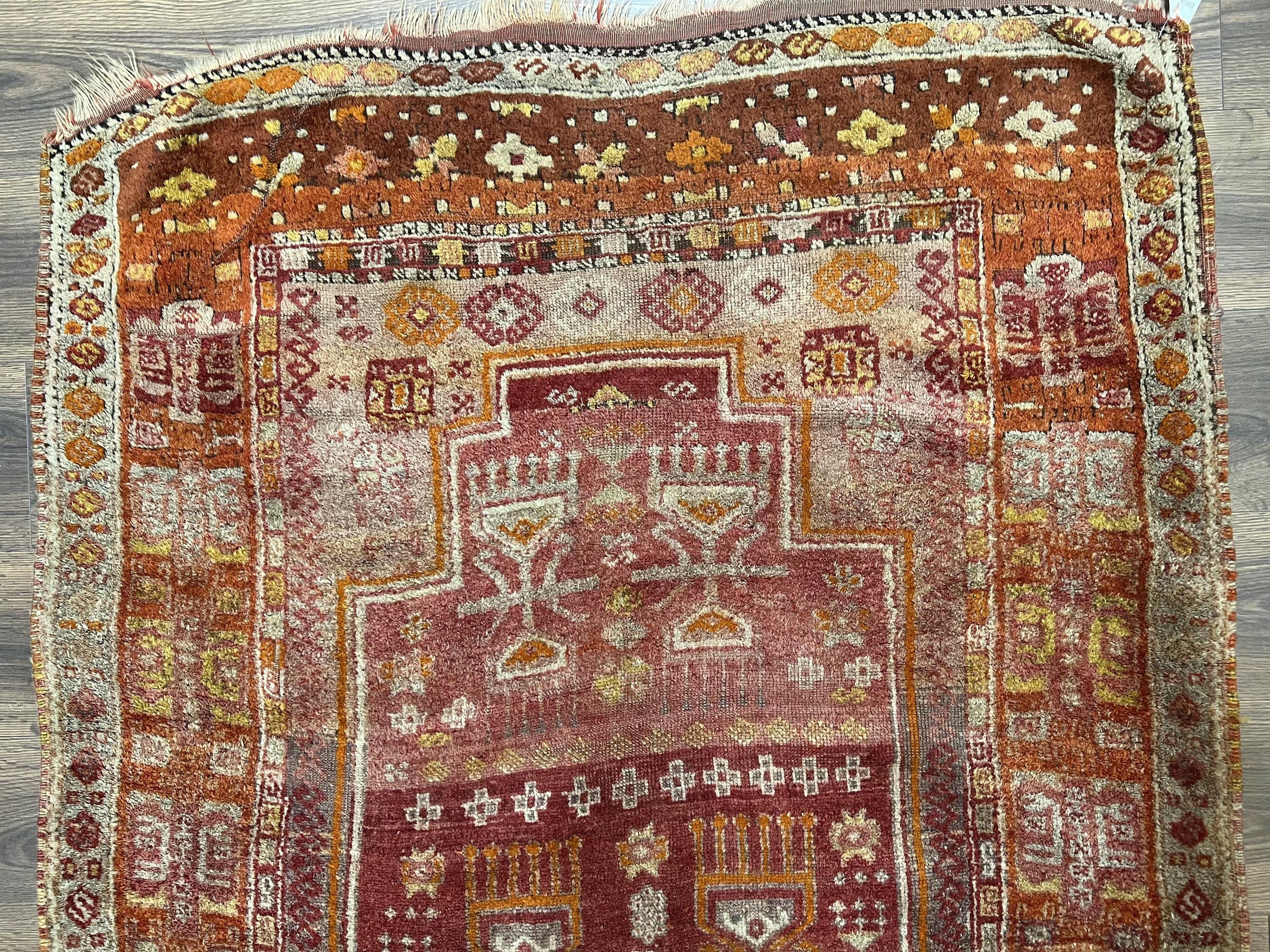 Occidental Rug Antique Turkish Melas Rug 4x7, Tribal Geometric Unique Collectible Hand ...
