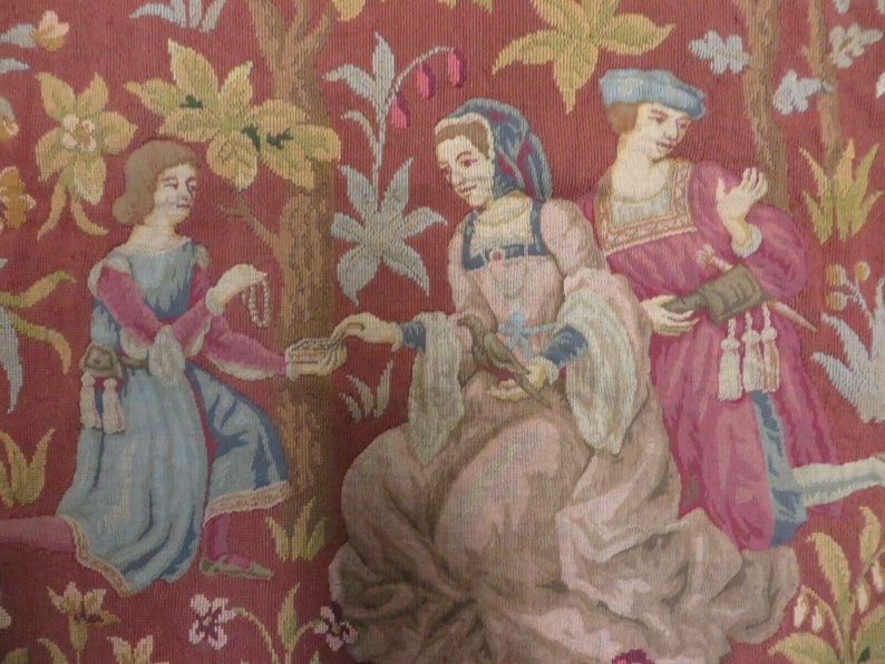 4' X 5' Antique Tapestry Belgium Handmade Petitpoint Etsy