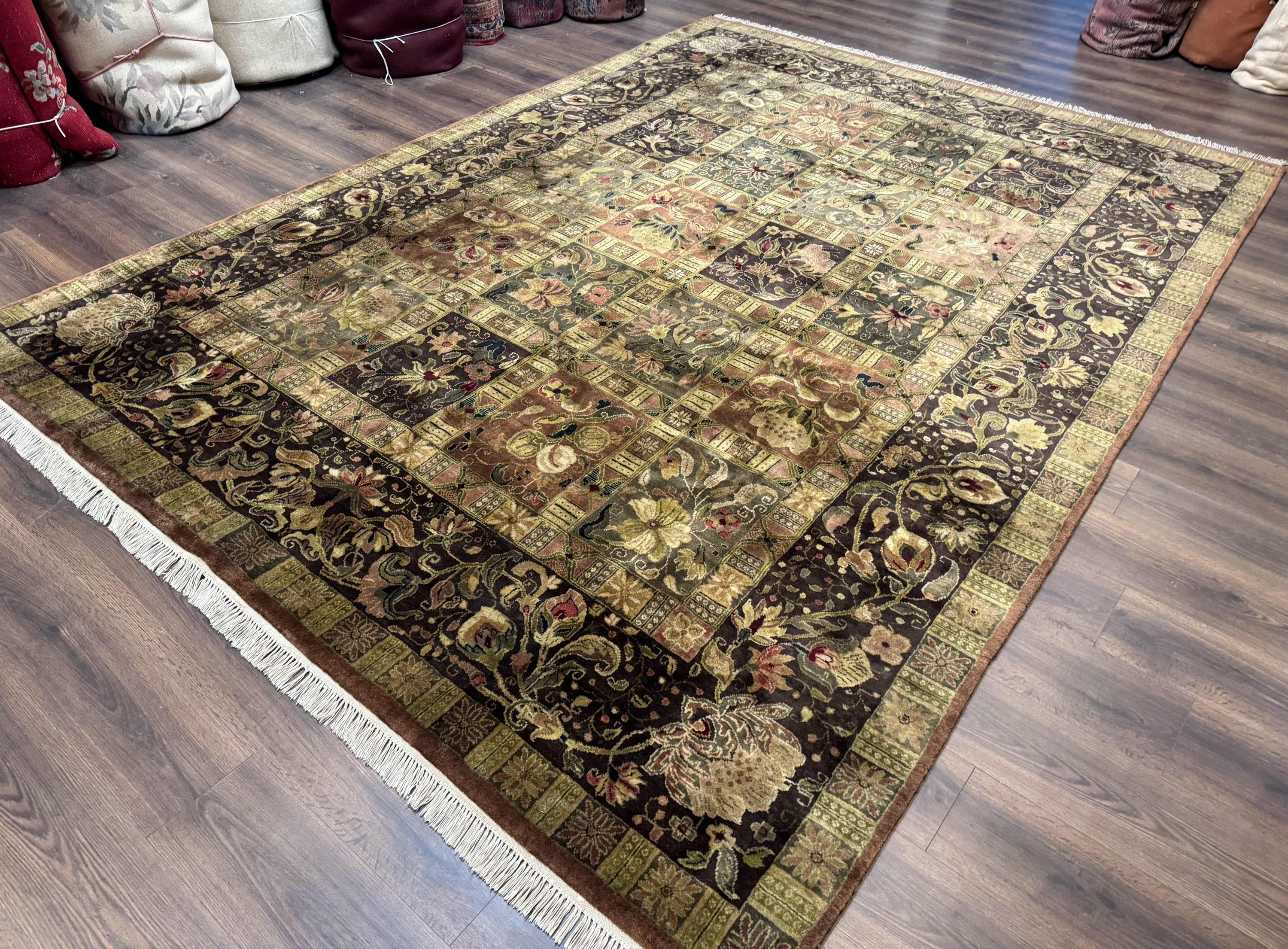 Goni Rug Indo Persian Rug 8.6 X 12 Panel Design Vintage Soft Wool Pile ...
