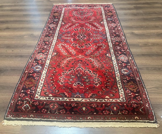 Red Persian Rug 2.6 X 6.8, Floral, Antique Per'sian Carpet