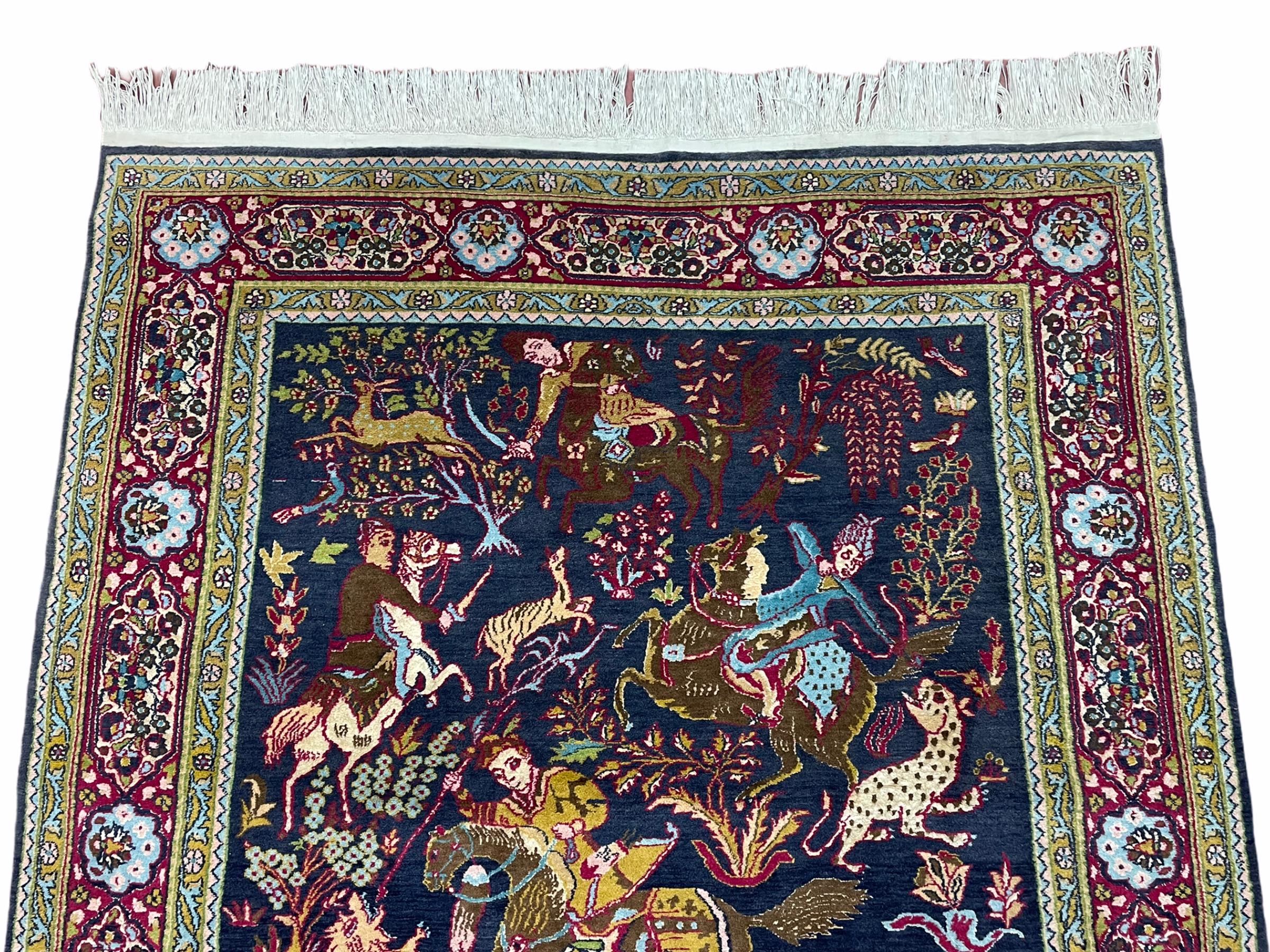 インド　カシミール　ウールラグ 大きめ インド カシミール ウールラグ 大きめ