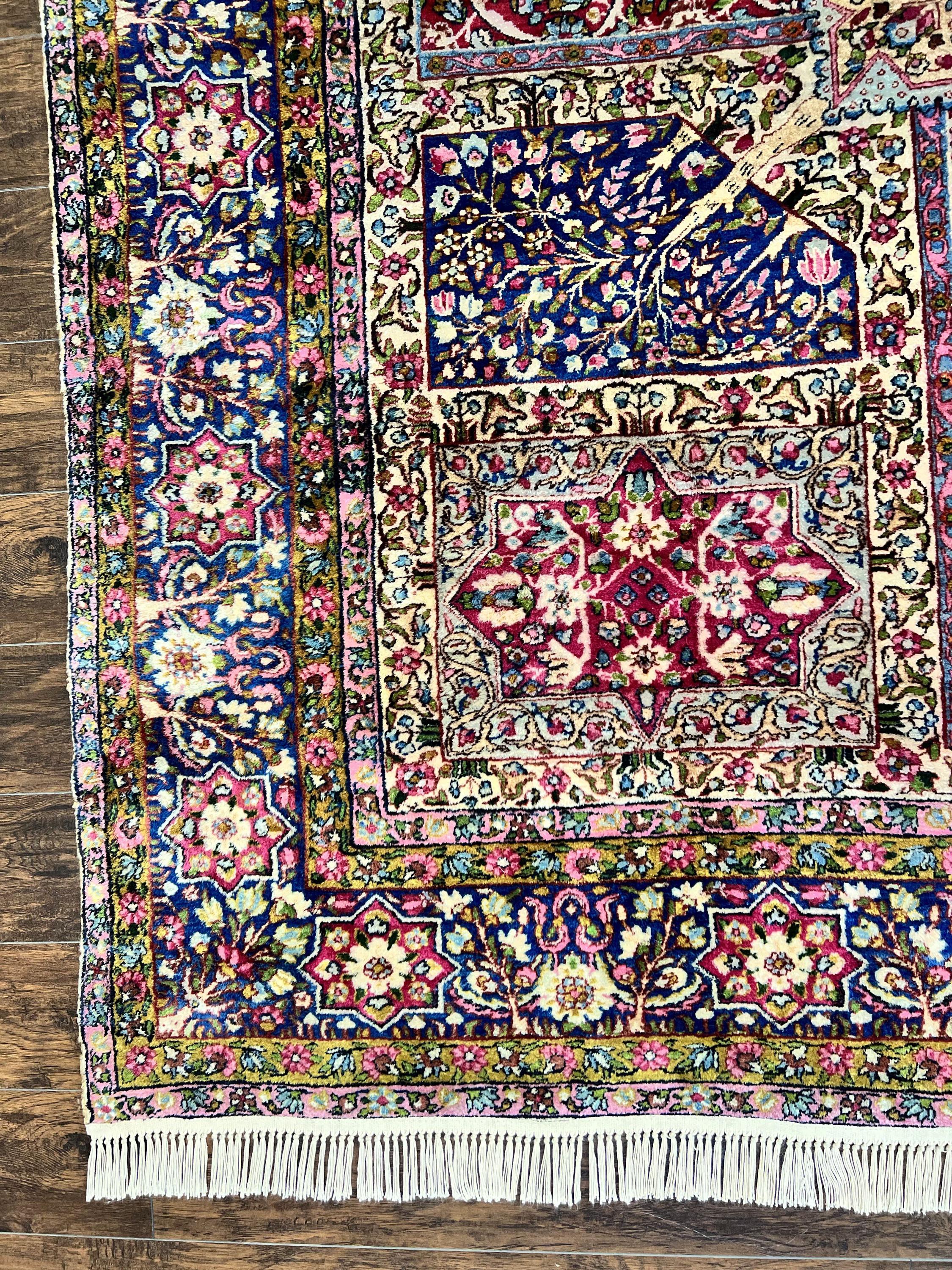 8x9 Rug Persian Kirman Lavar Rug 8x9, Antique Persian Carpet, Colorful ...