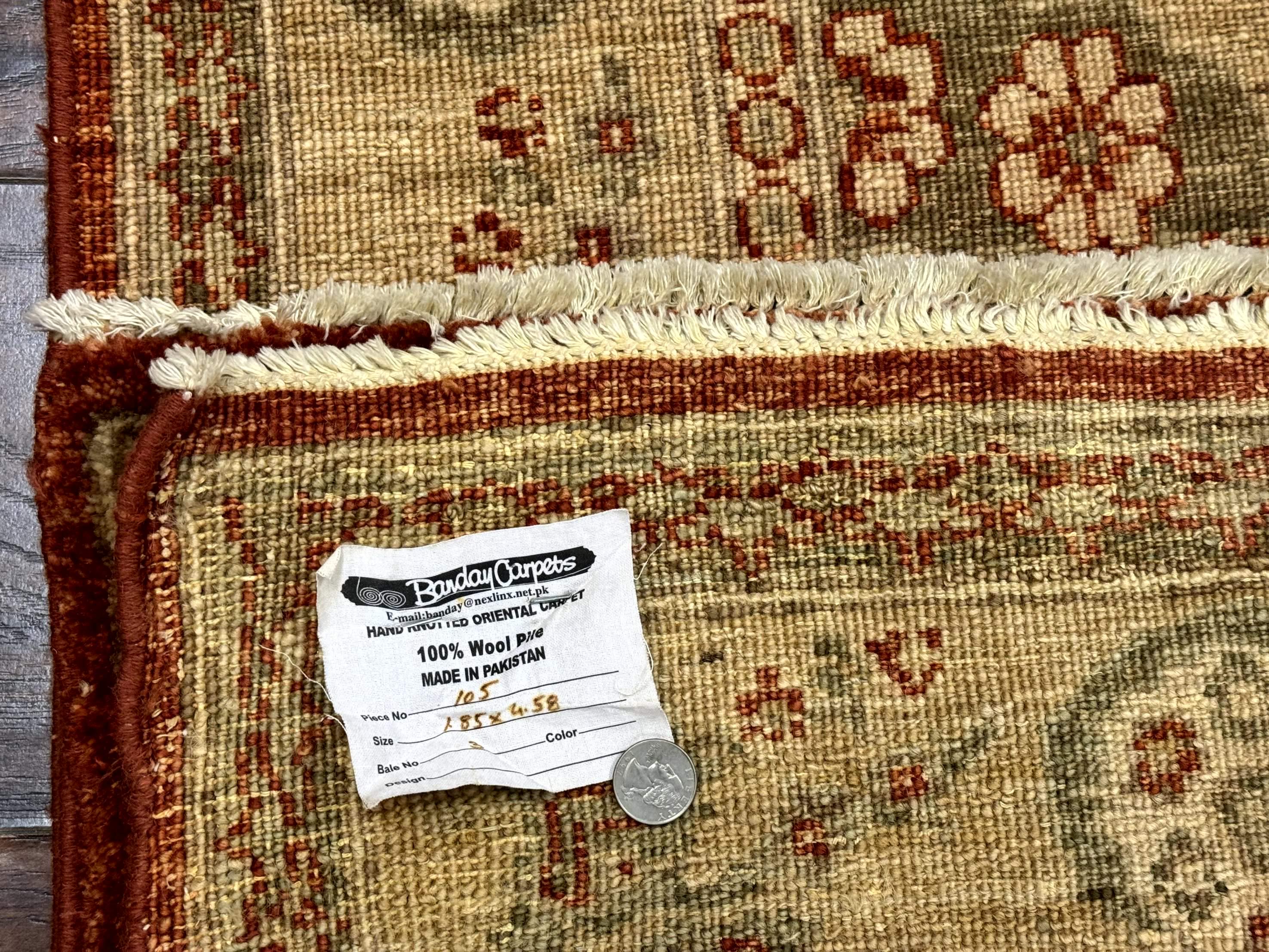 パキスタン ペシャワール ワイドランナーラグ 6 x 15フィート ライト