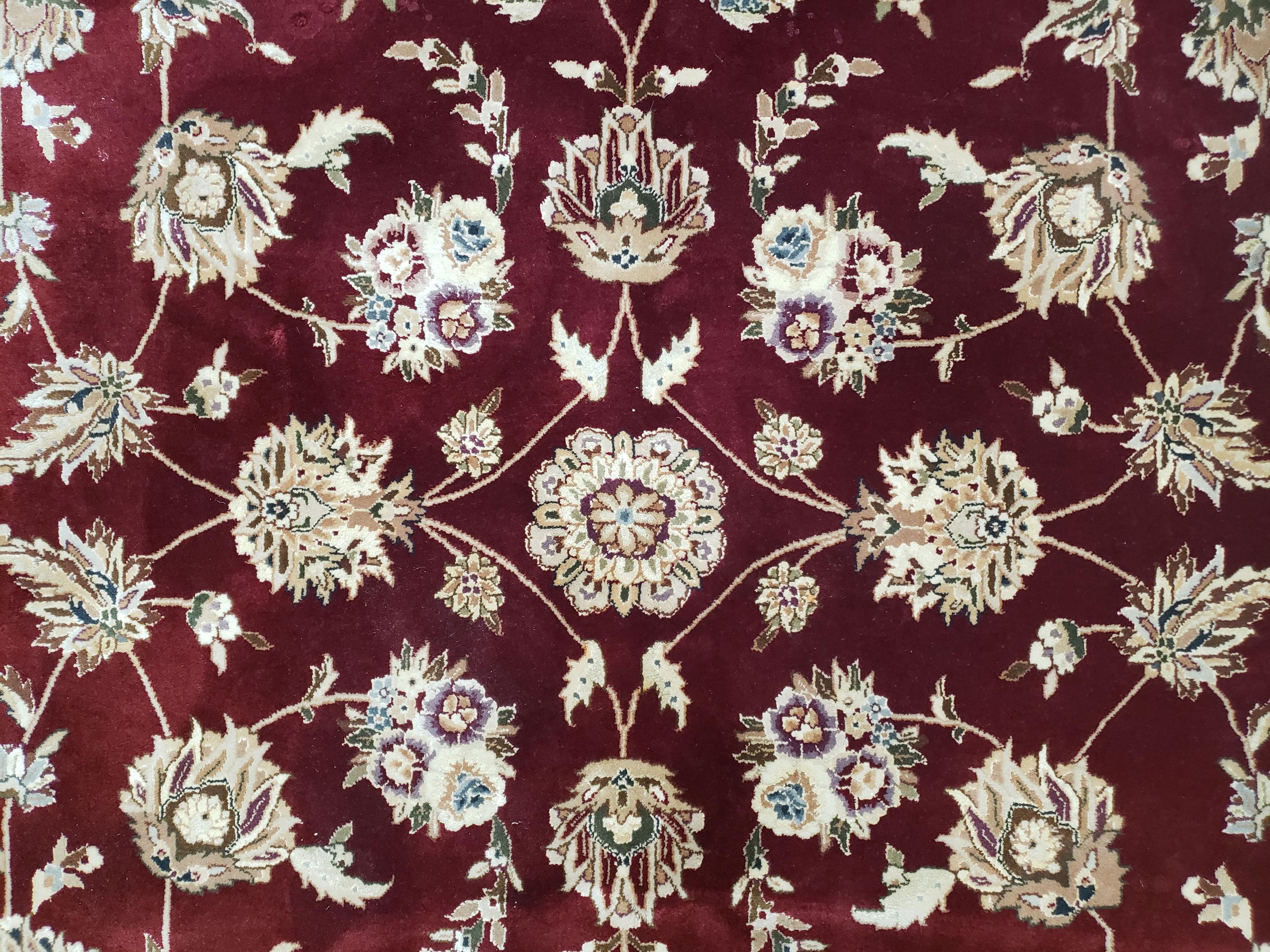 Vintage Traditional Oriental Area Rug, Hand-knotted, Wool & Silk ...