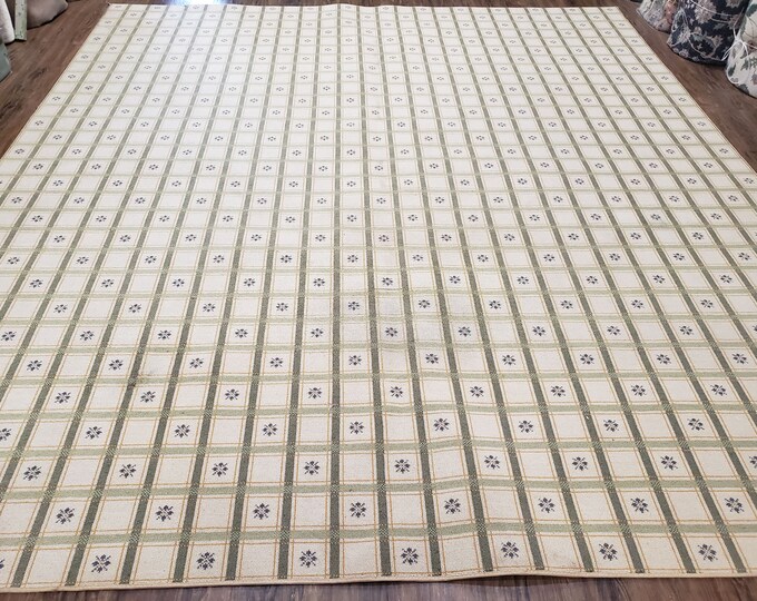 Vintage Panel Design Area Rug, Machine Made Rug, Wool Blend, Beige ...
