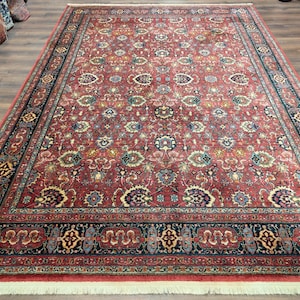 Karastan Rug 8x12 Williamsburg Herati #558, Wool Vintage Karastan Persian Carpet