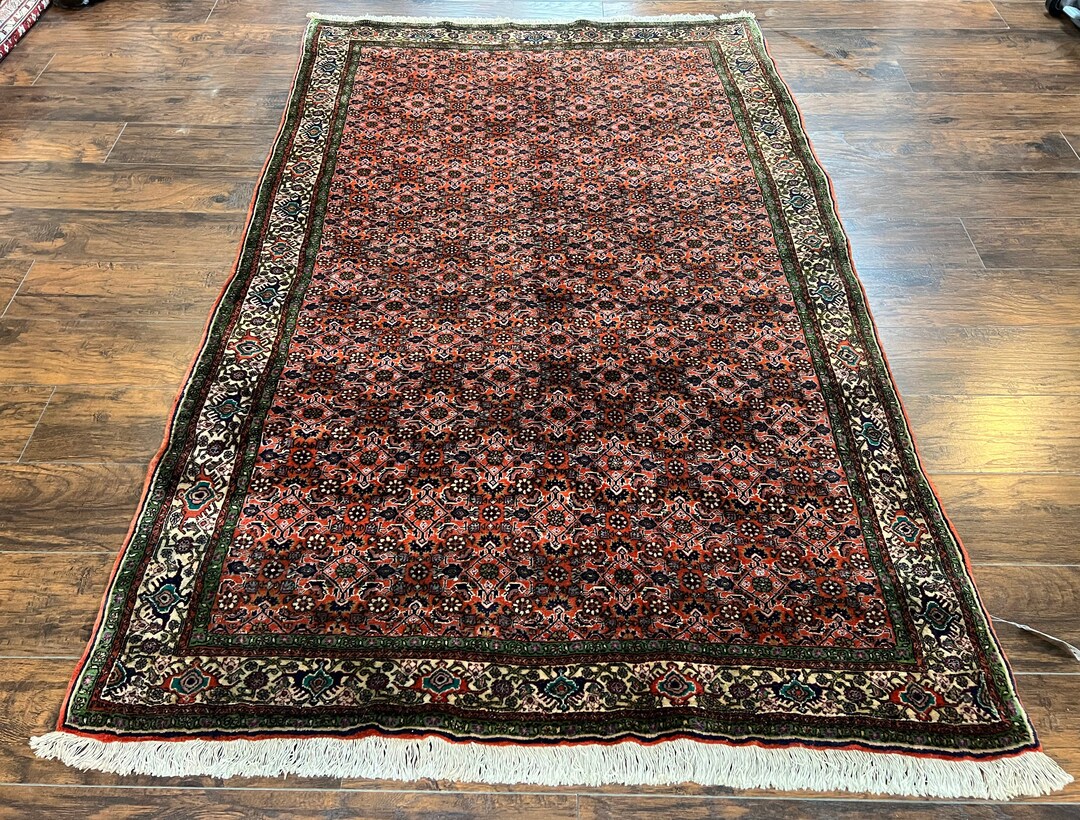 Antique Persian Rug 5x7, Allover Pattern, Hand Knotted Vintage Wool