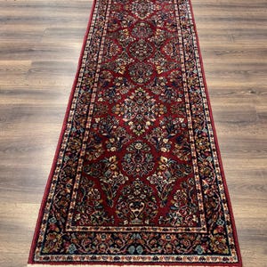 Karastan Runner Rug 2.6 x 8.6, Red Sarouk #785, Original 700 Series, Wool, Rare