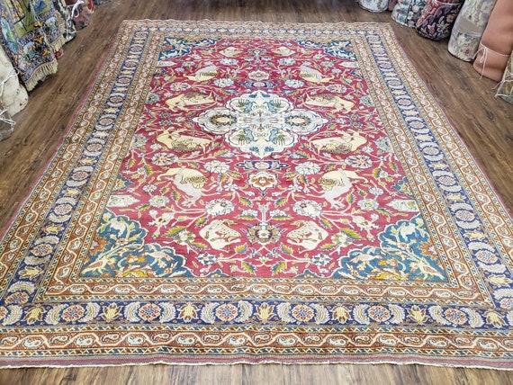 Hand Knotted Vintage Tabriz Wool 10x13Area Rug