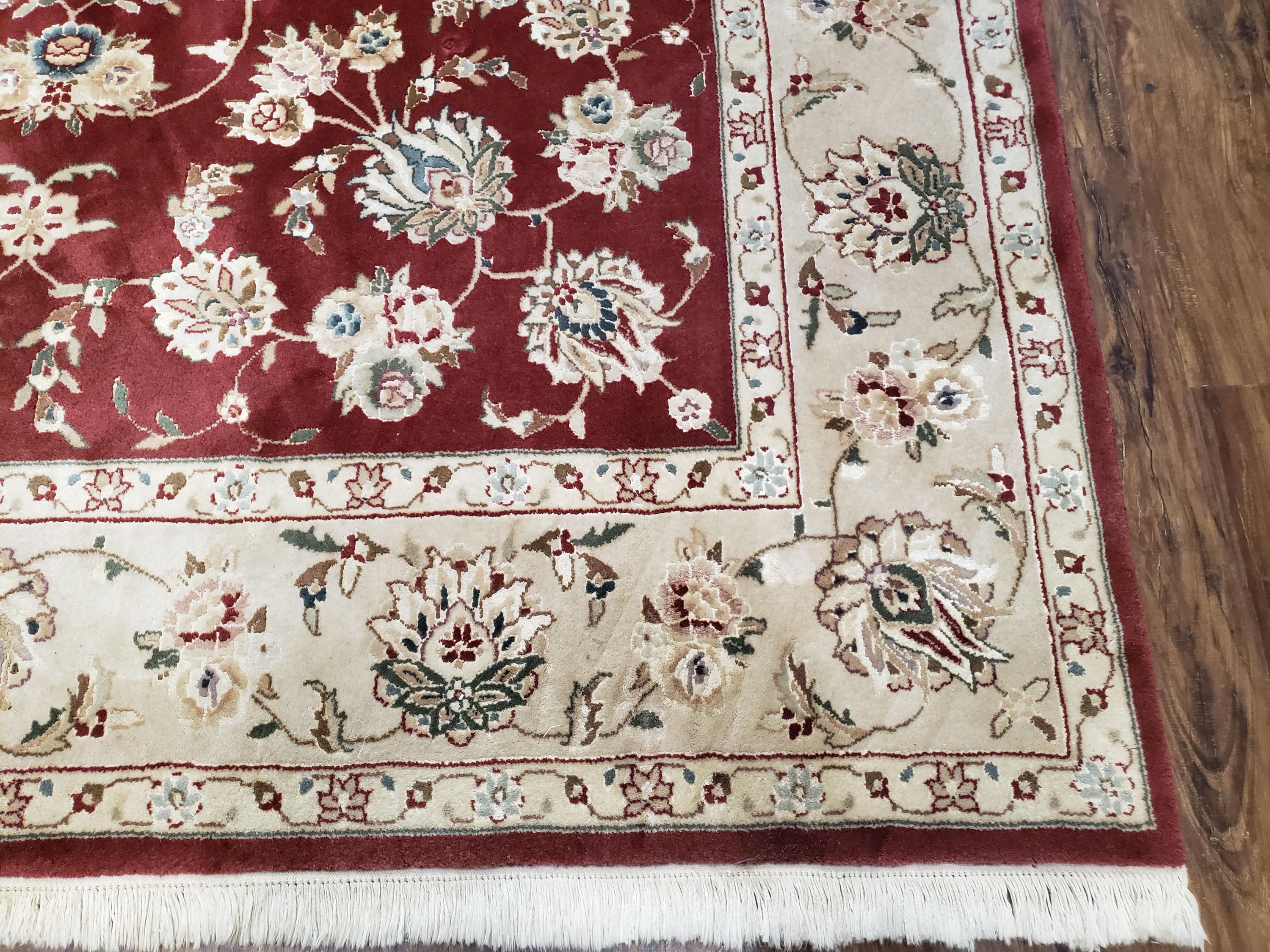 Vintage Traditional Oriental Area Rug, Hand-knotted, Wool & Silk ...