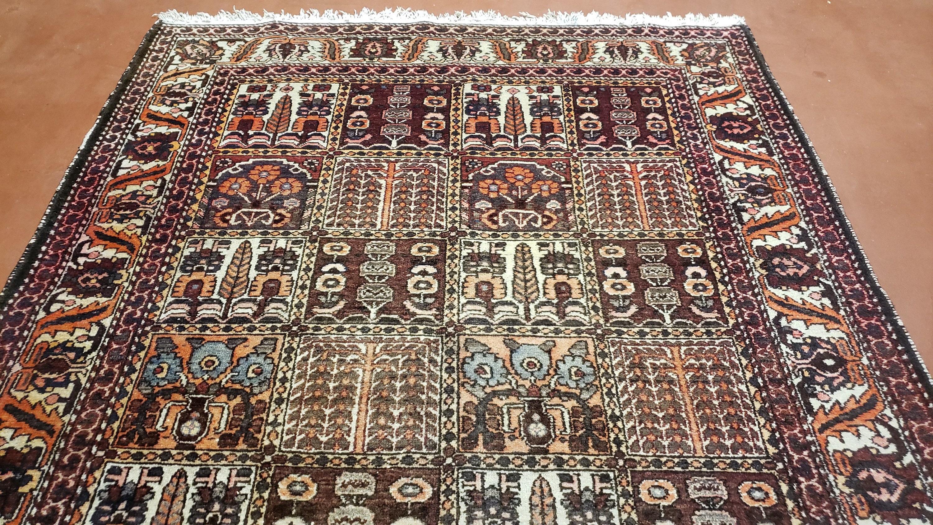 2.5'x4' Handwoven Silk Carpet Four Seasons Traditional Exquisite Area Rug  W08A