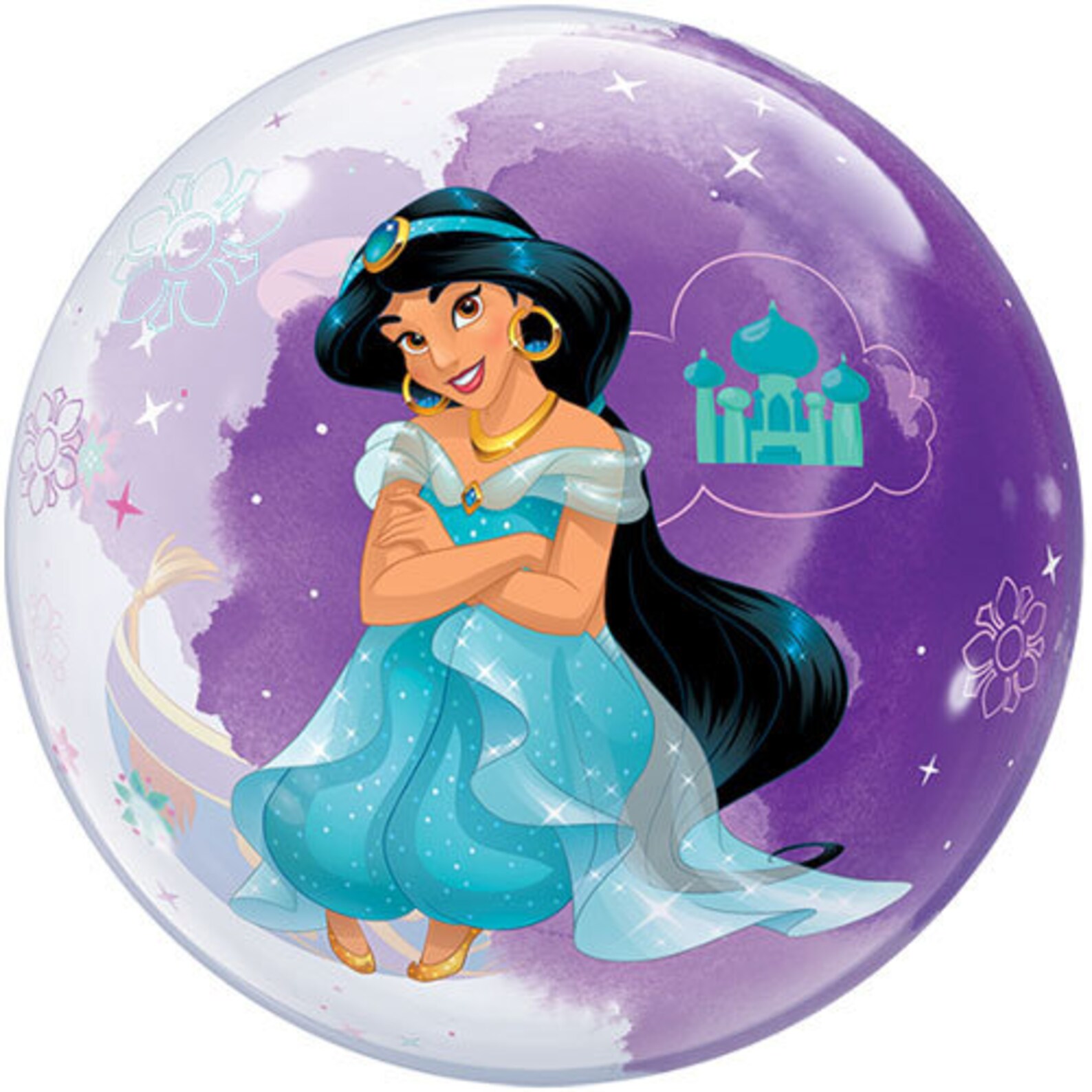 Princess Jasmine Bubble Balloon 22 56cm 2 Sided Design Etsy