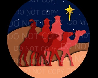 The three wise men, 3 reyes magos digital art work .png file instant download navidades boricuas cultura y tradicion