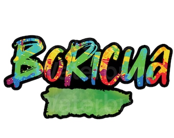 Boricua & Puerto Rico Map .PNG file transparent background instant download