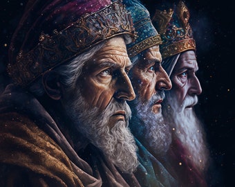 The three wise men portrait downloadable png file perfect for wall decor