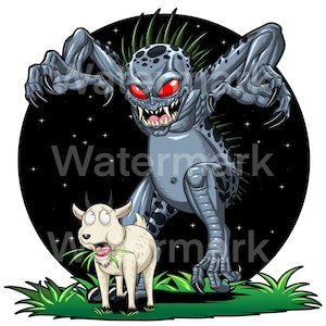 El Chupacabras digital art svg and .png transparent background file