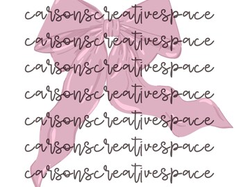 Handgetekende babyroze strik png-download met transparante achtergrond