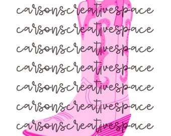Pink cowgirl boot hand drawn png image download with transparent background