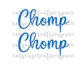 Eenvoudige Chomp Chomp-tekst Brother-machineborduurwerk. PES-bestand **ALLEEN BESTAND geen fysiek product** voor hoepel van 4 x 4 inch