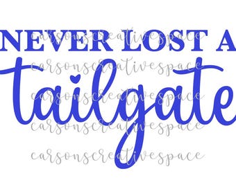 Eenvoudig Brother-machineborduurwerk 'Never Lost a Tailgate'. PES-bestand **ALLEEN BESTAND geen fysiek product** voor borduurring van 4 x 4 inch