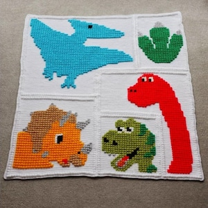 Dinosaur Blanket Crochet Pattern, crochet pattern, dinosaur crochet blanket, crochet baby blanket, dinosaur blanket