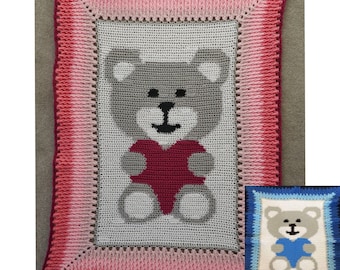 Teddy Bear Crochet Blanket Pattern (PDF Pattern)