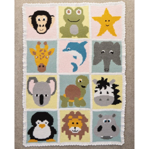 Crochet Animal Blanket Pattern, Crochet Animals, Crochet Animal Patterns, Crochet Blanket Pattern, Crochet Kids Blanket