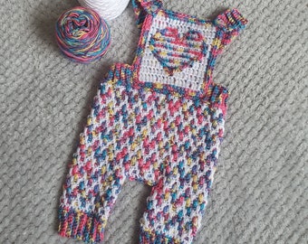 With Love Dungarees Pattern, Newborn to 24 Months