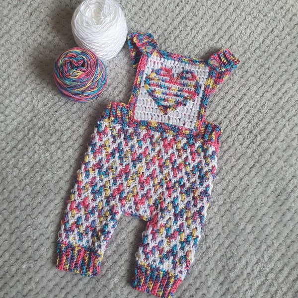 With Love Dungarees Pattern, Newborn to 24 Months