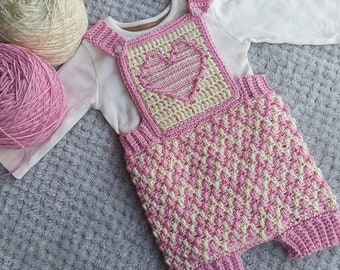 With Love Dungarees Pattern, Newborn to 24 Months