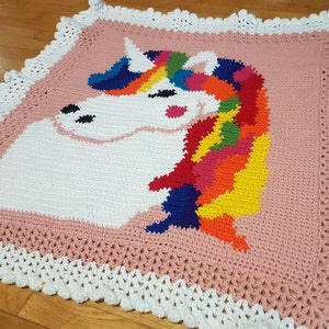 Unicorn Blanket Crochet Pattern, crochet pattern, unicorn crochet blanket, crochet pattern, crochet baby blanket, children&#39;s blankets