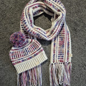 Acorn Beanie and Scarf Crochet Pattern | Video Tutorial | Child to Adult Sizes | Digital Download |