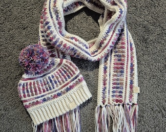 Acorn Beanie and Scarf Crochet Pattern | Video Tutorial | Child to Adult Sizes | Digital Download |
