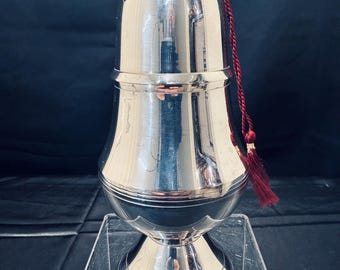 Vintage Silver Plated Sugar Shaker Salt Caster MUFFINEER Castor 8.5&quot; INDIA - EUC