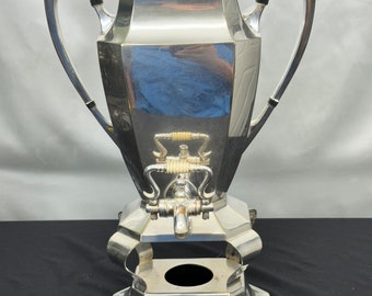 Silver Plated Coffee Urn marked by Sheffield Reproduction with Dust Cover