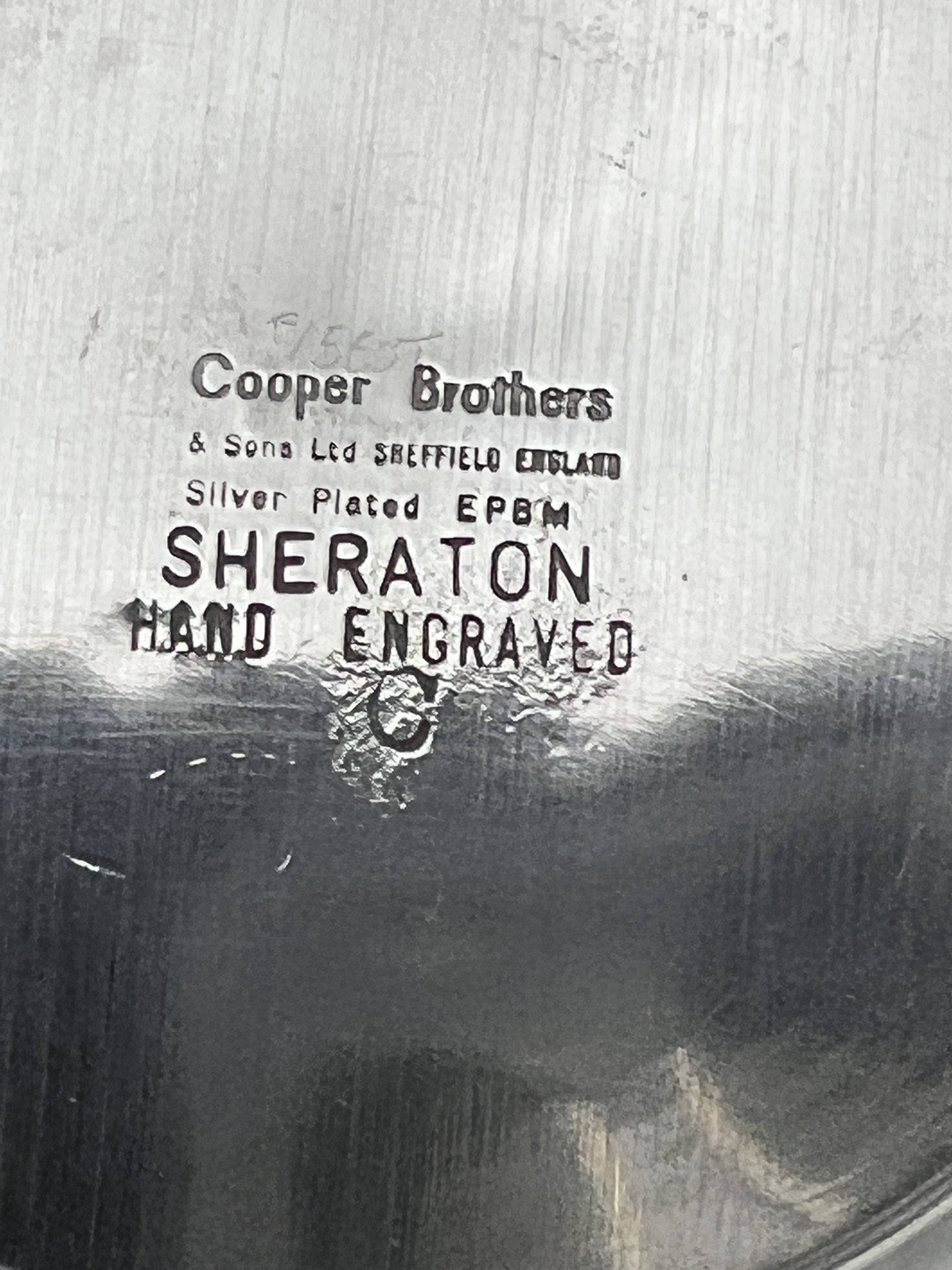 4pc Silver Plated Tea Set by Cooper Brothers, Sheraton is