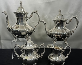 4-częściowy zestaw do kawy i herbaty posrebrzany, wzór Grand Duchess firmy Towle