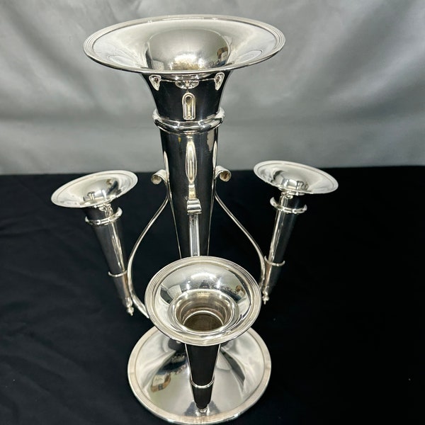 An Edwardian Style Silver Plated 4 Arms Epergne Centerpiece