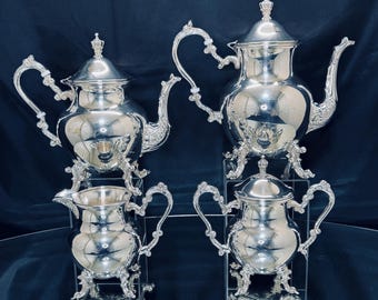 Vintage 4pc Silverplate Tea and Coffee Set by Kent Silvermiths Finesilverplate