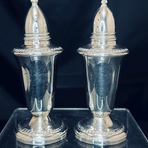 Saliera e pepiera vintage Crown Sterling con pesi