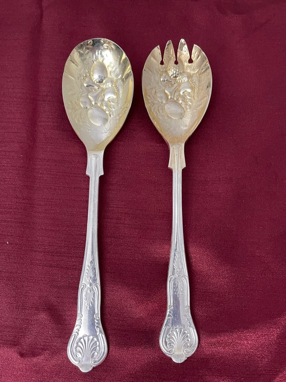 E.P.N.S. A1 Sheffield England Salad Serving Set Unsure of Age Etsy